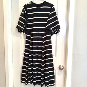 Who What Wear Black & White Striped Dress